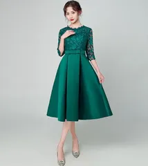 送料無料 未使用 気品 女優 11号 L エレガント パーティ ドレス  (OPN1102)