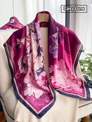 アクセサリー レディース スカーフ 1枚 エレガントな花柄 90cm スクエアスカーフ バンダナ レディース、カジュアル、ファッショナブルストリートウェア、ヘアバンド、アウトドア 防風 日よけ ショール、ドレスのア