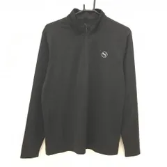 【超美品】プーマ 長袖ハイネックシャツ 黒 ハーフジップ 胸ロゴ メンズ M ゴルフウェア PUMA