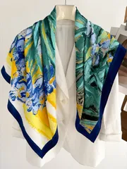 アクセサリー レディース スカーフ 女性用 フラワーパターン バンダナ、ボヘミアンスタイルのヘアバンド、デイリーライフに最適、おしゃれに見せるアイテム