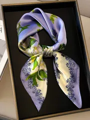 アクセサリー レディース スカーフ 女性用シルク風プリントスカーフ 1個入り、エレガントなネックウェアスクエアスカーフバンダナ、ヘアバンド、ヘッドバンド、見た目をドレスアップするのに最適