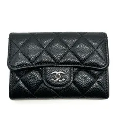 CHANEL シャネル マトラッセ ココマーク キャビアスキン カードケース ブラック シルバー金具 レディース AP0214 レザー ギフト プレゼント