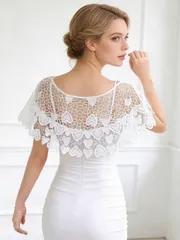 アクセサリー レディース スカーフ 1個 フローラル 中空 エレガントな無地 通気性のあるカジュアルショール、パーティー、ボール、結婚式、花嫁その他のイベントに適しています