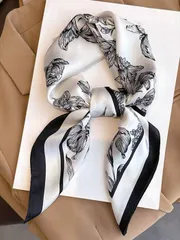 アクセサリー レディース スカーフ バンダナ（バンダナ、ヘアバンド、ヘッドバンド）使いやすく、エレガントなデザインで、普段使いに最適な70cmのシルクスクエアスカーフ 1枚入り