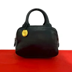 極 美品 Christian Dior クリスチャンディオール ヴィンテージ CD ロゴ レザー 本革 ハンドバッグ ミニ ボストンバッグ ブラック 76723