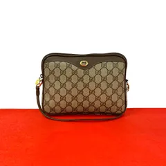 極 美品 GUCCI グッチ オールドグッチ ヴィンテージ GG ロゴ 金具 レザー ミニ ショルダーバッグ ポシェット サコッシュ ブラウン 66670