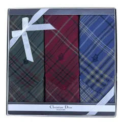 Christian Dior クリスチャンディオール ハンカチ 3枚セット 箱付