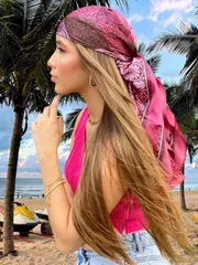 アクセサリー レディース スカーフ 1枚 レディース レトロ フローラル プリント サテン スクエアスカーフ、アウトドア ヘッドバンド バンダナ、ドレスに最適な春夏用