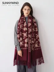 アクセサリー レディース スカーフ 1枚 レディース ポリエステル ペイズリー刺繍 多目的スカーフ ショール