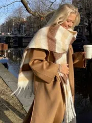 アクセサリー レディース スカーフ 1枚 レディース カラフルチェック柄スカーフ、ファッショナブルで暖かいネックウォーマー、秋冬の屋外使用に適しています