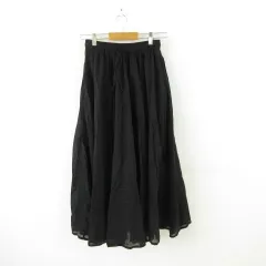 ショコラフィネローブ chocol raffine robe フレアスカート ロング 黒 F *A339