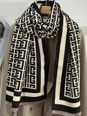 アクセサリー レディース スカーフ リバーシブル ブラック&ホワイトストール、女性用 暖かく多用途なショール ラップ 厚手 長めのネックウォーマー、冬に適しています