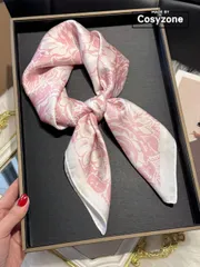 アクセサリー レディース スカーフ 1枚 エレガントなバンダナ 花柄プリント 70cm シルクライク スクエアスカーフ レディース、ファッショナブルで多用途なバンダナ、ウエストベルト、バッグの装飾、ヘアアクセサリー