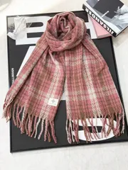 アクセサリー レディース スカーフ 女性用タータンチェックスカーフ - 100%ポリエステル織りロングショール、人気のスタイル厚手で暖かいラップ、カレッジ用、非伸縮性の装飾的なチェック柄、羽なしの防風、暖かさを保つ
