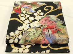専用帯8307 ○高級 正絹 本場筑前博多織 松葉仕立て 名古屋帯 胡蝶蘭