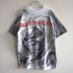91年　アイアンメイデン　総柄 　オーバープリントTシャツ 　　XL　90s 91年 アイアンメイデン 総柄 オーバープリントTシャツ XL 90s - メルカリ