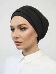 アクセサリー レディース スカーフ 1個 女性用クラシックマルチレイヤープリーツヒジャブキャップアンダースカーフ、完璧なヒジャブカバーに最適、高級ニット生地、通気性と快適性、ドレス用デイリーウェアに適しています