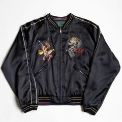タグ付き テーラー東洋スカジャン 龍・鷹×髑髏・WILD CHILD サイズ M
