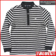 BURBERRY GOLF バーバリーゴルフ ポロシャツ L 黒 ボーダー 3 古着 メンズ ポロシャツサイズL一覧←SEULB屋着古← TY4451