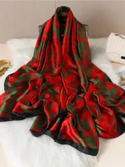 アクセサリー レディース スカーフ 1枚 花柄スカーフ、エレガントな屋外日よけロマンチックスタイル、アウトドア旅行に適しています。ヘアバンド、ヘアタイ、ヘアフープとしても使用できる、自分を飾るのに最適な選択肢。