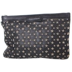 美品 ジミーチュウ スタースタッズ クラッチバッグ ブラック レザー