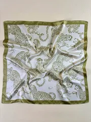 アクセサリー レディース スカーフ 1枚 レディース Y2K レオパード柄スカーフ、エレガントなサテンのネッカチーフ、ドレスのアクセサリー