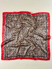 アクセサリー レディース スカーフ 1個 レディース レオパード柄スカーフ、エレガントなサテンのネッカチーフヘアアクセサリー