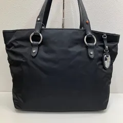 2453　LAUREN RALPH LAUREN　ローレンラルフローレン　トートバッグ　ブラック　黒　無地　ナイロン　レザー　レディース　ポケット多数　シンプル　きれいめのサムネイル