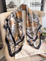 アクセサリー レディース スカーフ 1枚 エレガントな花柄 90cm レディース バンダナスカーフ、カジュアル、ファッションストリートウェア、ヘアバンド、ネックバンド、アウトドア 防風 対策ショール、ドレスに合わせ