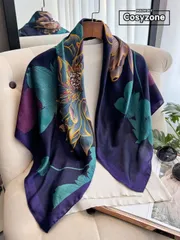 アクセサリー レディース スカーフ 1枚 エレガントな花柄 90cm レディース バンダナスカーフ、カジュアルやファッションストリートスタイルのネックスカーフ、ヘアラップ、アウトドアの日よけストール、ドレスのアクセ