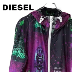DIESEL ディーゼル パープル メンズ アウター 長袖 ジャケット ナイロンジャケット フード付き ナイロンパーカー【Mサイズ】0001480OCのサムネイル