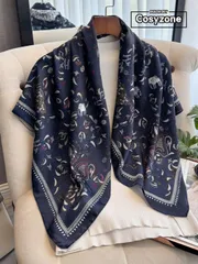 アクセサリー レディース スカーフ 1枚 エレガントな花柄 90cm スクエアスカーフ、多用途レディースバンダナ、カジュアル、ファッショナブルアウトドア、ヘッドラップ、ショール、スタイリングにぴったり