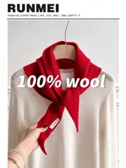 アクセサリー レディース スカーフ 1個 100%ウール ニットスカーフ レディース、暖かい冬用スカーフ、鮮やかな無地デザイン、厚手のショール、ソフトなカシミヤ調三角形の襟巻き、2025年新作、ドレスに合わせて使え