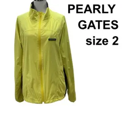 ◇ パーリーゲイツ PEARLY GATES ジップアップブルゾン 長袖 ラグラン スタンドカラー ドロップテイル 黄色 2 M 9号 レディース Z6C032のサムネイル