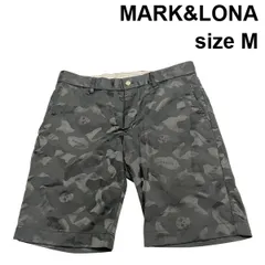 ◇ マークアンドロナ MARK&LONA ショートパンツ カモフラージュ 迷彩柄 スカル 黒 グレー 綿 M メンズ S6D687のサムネイル