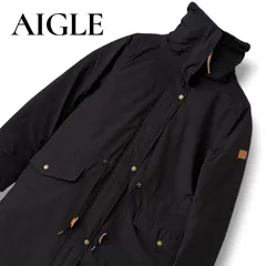 AIGLE エーグル ブラック レディース アウター 長袖 ジャケット モッズコート ロングコート マウンテンパーカー レインコート 撥水【サイズ36】Mサイズ相当 0001482OC