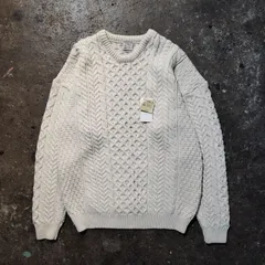 Inverallan クルーネックニット L ホワイト インバーアラン タグ付き アイルランド製のサムネイル