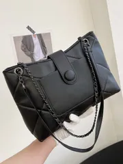 バッグ レディース トートバッグ 軽量、ビジネスカジュアルキルティングチェーンフラップトートバッグ 10代の女の子、女性大学生、新人、ホワイトカラーワーカーに最適 オフィス、仕事、ビジネス、通勤に最適 10代の女の