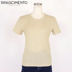 リナシメント RINASCIMENTO レディース Tシャツ ラメリブTシャツ ゴールド系 イタリア製（サイズ/M/L）sa1011のサムネイル