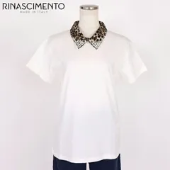 リナシメント RINASCIMENTO レディース Tシャツ レオパードビジューネックTシャツ ホワイト系 イタリア製（サイズ/S）sa1013のサムネイル