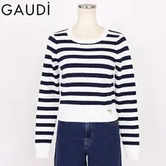 ガウディ GAUDI レディース 長袖ニット ボーダークルーネックニット ホワイト系（サイズ/S）sa1022のサムネイル