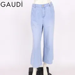 ガウディ GAUDI レディース ジーンズ シャンブレーワイドレッグクロップドデニム ブルー系（サイズ/27）sa1052のサムネイル