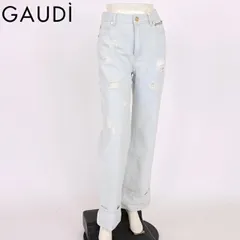 ガウディ GAUDI レディース ジーンズ ハイブリーチワイドレッグダメージデニム ブルー系（サイズ/27）sa1054のサムネイル