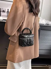 バッグ レディース ハンドルバッグ 軽量ミニバッグ、チェーンバッグ、キルティングスレッドバッグ、ハンドバッグ、バケットバッグ、ティーンガールズ、大学生、オフィスワーカーに適しています。オフィス、大学、仕事、通勤、ア