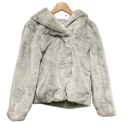 【中古】　AZUL BY MOUSSY　ファージャケット　フルボタン　フード　ショート丈　無地　古着　/2412のサムネイル