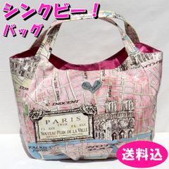 ♧♥♤♢Think Bee! パリ柄PVC加工大容量バッグ ピンク - メルカリ