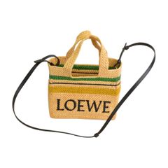 LOEWEロエベ フォントトートスモール ラッフル ラフィア カゴバッグ斜