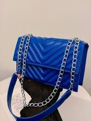 バッグ レディース ショルダーバッグ ダイアモンドキルトパターン チェーンストラップ付き 大型フラップショルダーバッグ キルティング