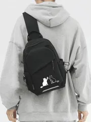 バッグ レディース ウエストバッグ コンパクトクロスボディバッグ、カジュアルレターパターン、デイリーユースに適した大容量チェストバッグ、アウトドアスポーツや携帯電話の収納に適したギフト用カレッジウエストバッグ、入学