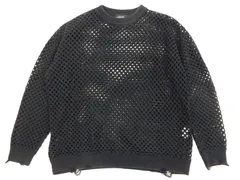 23SS UNUSED アンユースド Crochet Crewneck Sweater メッシュ スウェット ブラック/ネイビー 3 セーター メンズのサムネイル